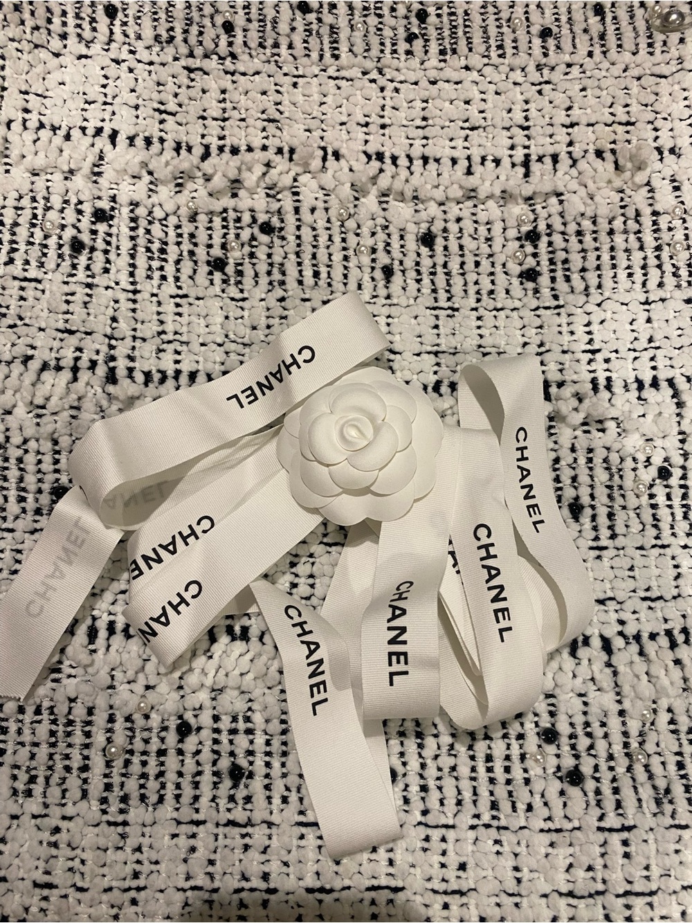 Chanel Camellia & Ribbon Gift Packaging (100” Ribbon .1”Wide)